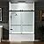 Woodbridge Frameless Bathtub Shower Doors 56-60" Width x 66" Height with 5/16"(8mm) Clear Tempered Glass, 2 Ways Opening & Double Sliding in Matte Black Finish