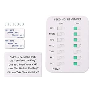 IWOMA Dog Feeding Reminder Mountable Device Magnets On Back Slide to Green After Feeding Pet to Prevent Over-Feeding