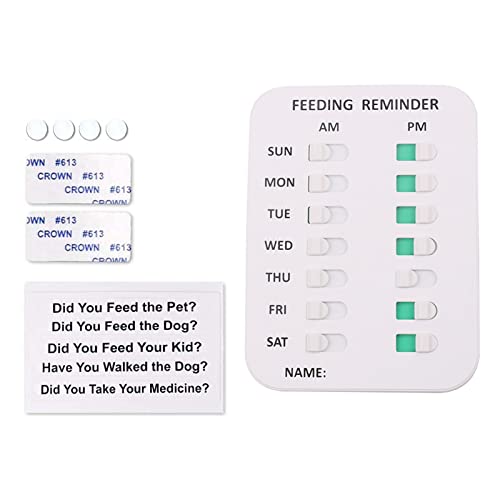 IWOMA Dog Feeding Reminder Mountable Device Magnets On Back Slide to Green After Feeding Pet to Prevent Over-Feeding