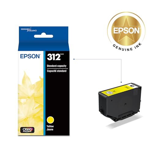 Image of Epson 312 Claria Photo HD Ink Standard Capacity Yellow Cartridge (T312420-S) Works with Expression XP-8500, 8600, 8700, 15000