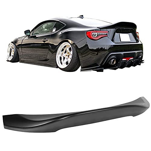 E7210VC200 - Trunk Spoiler - 2022 Subaru WRX 6 IKON MOTORSPORTS, Trunk Spoiler Compatible with 2013-2016 Scion FR-S & 2013-2020 Subaru BRZ & 2017-2020 Toyota 86, L Style Unpainted Black ABS Plastic Rear Trunk Lid Spoiler Wing Lip