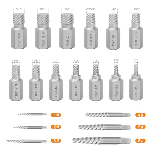 Image of Eapele Bolt Extractor Set, Stripped Nut Remover Twist Sockets, Fit 3 /8 inch Square Drive with Solid Storage Case(49pcs, Black)