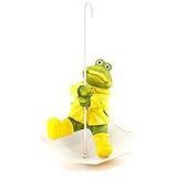 Material: Magnesia / Metall Dekofigur Hänger Schirm mit Frosch, Garten - Balkon Dekoration