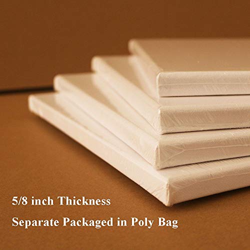 Stretched Painting Canvas Boards 12x16 Inch, Blank Art Canvases for Oil & Acrylic Painting, 100% Cotton, Value Pack of 7 - Thumbnail 7