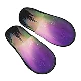 Aurora Boreal Multicolor Hombre Mujer Pantuflas Peluche Zapatillas De Estar Por Casa Ligero Zapatos Para Interior Exterior Invierno M