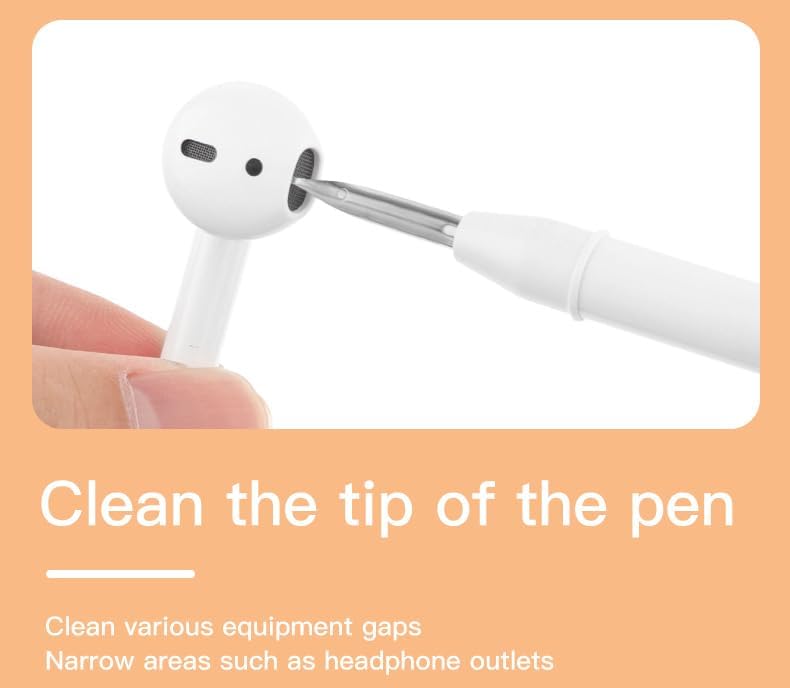 Image of Mini 5 in 1 Portable Multi-Function Earphone Cleaning Pen with Keychain and Soft Brush Flocking Sponge for Earphones Case Cleaning Tool Kit
