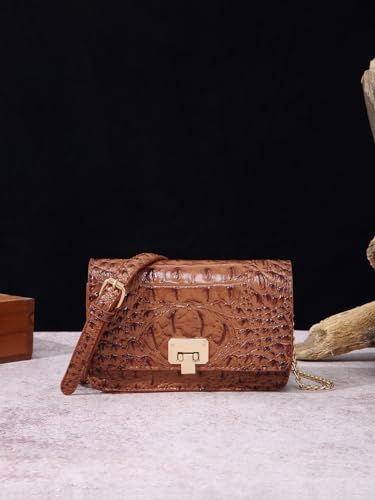 Image of Makcr Joacbv Small Crocodile Crossbody Cell Phone Purse for women Vegan Leather Clutch Wallet with Leather Shoulder Strap | Small