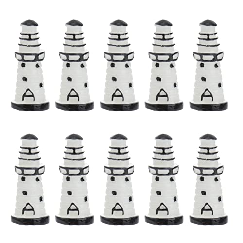 PATKAW 10Pcs Miniatur Leuchtturm Mini Leuchtturm Fischtank Aquarium Landschaft Ornament Office Mini Garten Landschaft Mittelmeer