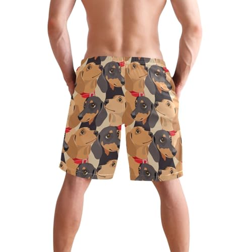 Men's Swim Trunks Dog Dachshund Board Shorts Quick Dry Swimsuit Swimwear Holiday Party Bathing Suit2