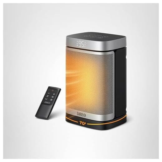 Dreo Aquecedor de espaço, aquecedores elétricos portáteis de 1500 W para uso interno, aquecedor de cerâmica PTC para escritório com controle remoto, termostato, oscilação de 70°, temporizador de 12H,