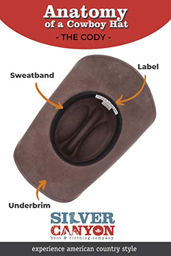 Men%e2%80%99s+Wool+Cowboy+Hat+Cody+Brown+Shapeable+Western+Felt+Hats+By+Silver+Canyon