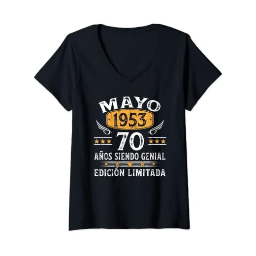 Mujer Nacido En Mayo 1953 Vintage 70 Años Regalo Hombre Mujer Camiseta Cuello V