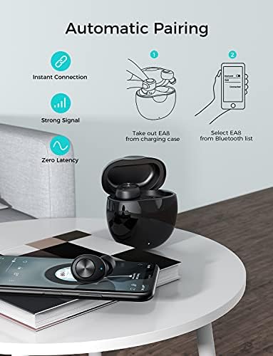 Wireless Earbuds Bluetooth, Bluetooth Earphones with Microphone, Hi-Fi Stereo Deep Bass Earphones, IPX5 Waterproof Running Earbuds for Gym and Workout