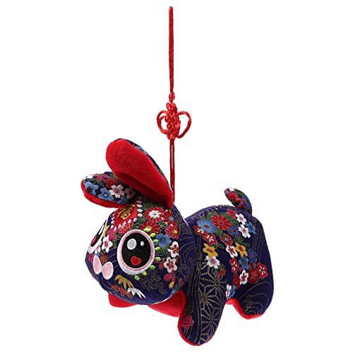 SUPVOX Muñeco De Conejo del Zodiaco Adorable Decoración De Conejito Muñeca De Conejo De Peluche De Peluche De Conejo De Peluche Juguete De La Mascota del Conejo Algodón Blue