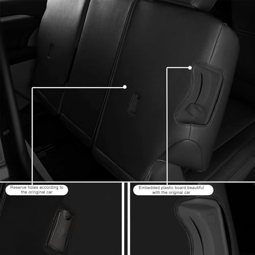 AOMSAZTO Custom Fit Car Seat Covers for Toyota Highlander 2020 2021 2022 2023 2024 2025 - (Three-Rows 8 Seats,Second Row 40/60 Split) Faux Leather Black