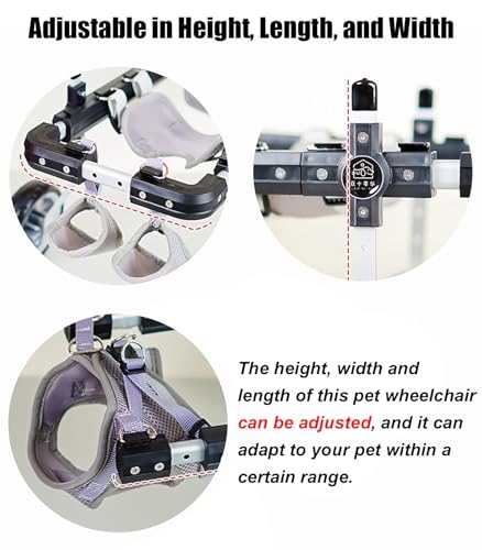 Fauteuil roulant pour chien à 4 roues pour pattes arrière XS-L