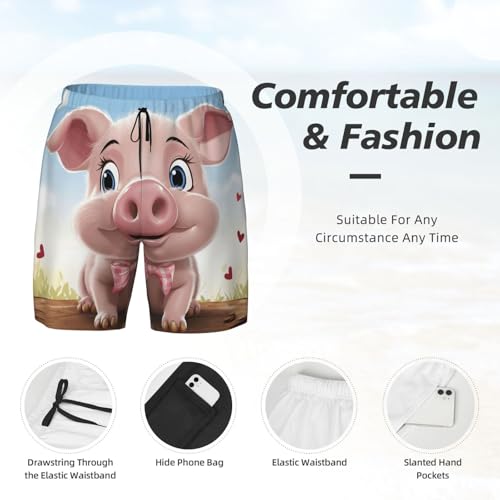 Men's Swim Trunks Quick Dry Board Shorts Smilings Beach Shorts with Pocket Bathing Suits for Men4