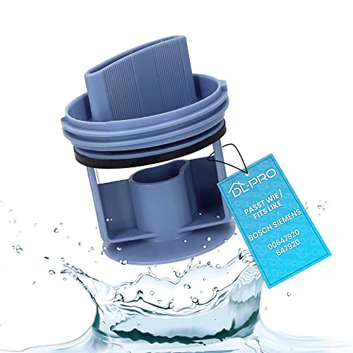 DL-pro - Filtre à peluches - Convient pour le bouchon de filtre Bosch, Siemens, Neff, Constructa, Balay - Filtre à peluches sur pompe 647920 00647920 - Remplace 605010 00605010