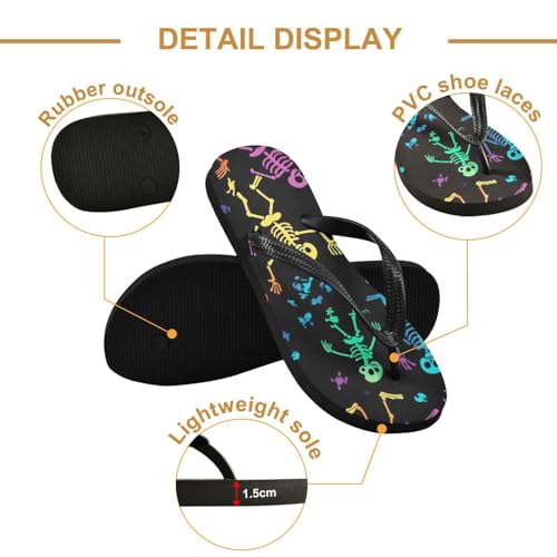Mens Flip Flops Color Skull SkeletonSandal Flip Flops for Women Summer Beach Slipper 214B25592