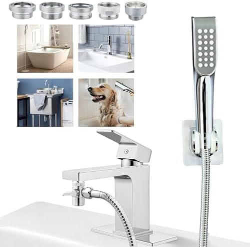 Sink Hose Shower Sprayer Attachment - Faucet Extension w/ 5 Adapters ...