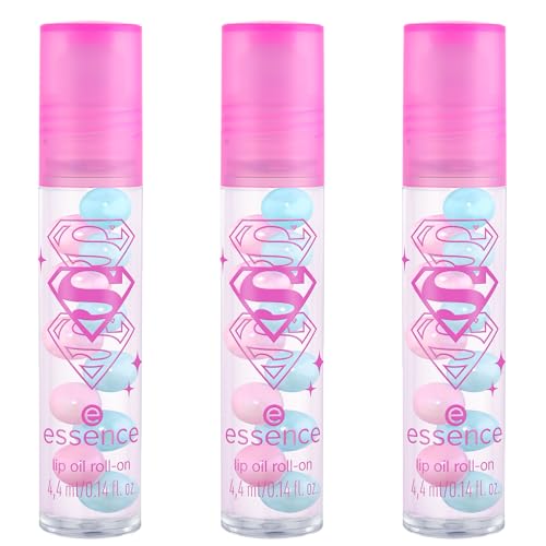 essence lip oil roll-on, Lipgloss, Transparent, feuchtigkeitsspendend, natürlich, vegan, ohne Parabene, ohne Mikroplastikpartikel, Nanopartikel frei, 3er Pack (3x4.4ml)