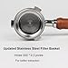 CAPFEI Bottomless Portafilter 51 mm Only Compatible with Delonghi La Specialista EC9335/9665/9155/9355 and DeLonghi Dedica Maestro EC900/EC950 | Filter Basket 0.3 mm Pores | Wooden Handle
