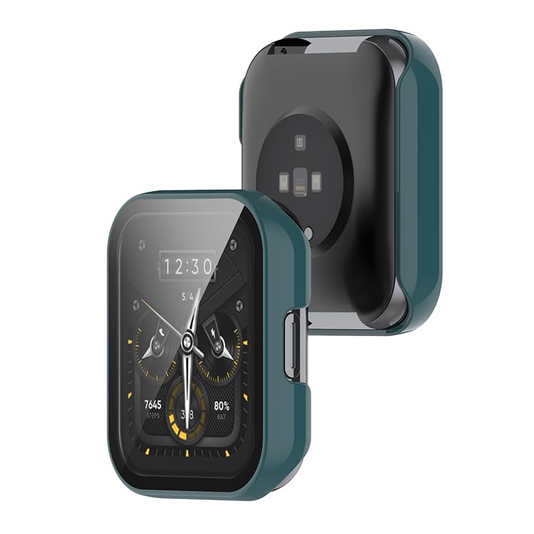 Image of Removable Screen Protector Watch Case Cover Compatible with Amazfit | Realme | Redmi Anti Scratch 360 Full Bumper Cover Shockproof Cases for Men and Women (Realme Watch 2 Pro (Green))