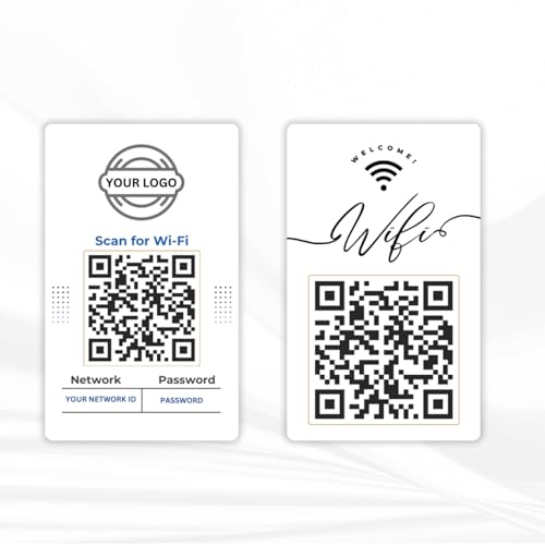 QR Code WiFi Password Card, UV Printed PVC, Easy Guest Network Access, Double-Sided by tinydabba