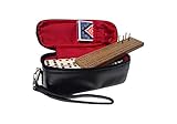 The Perfect Traveler Domino Set With Leather-look PVC Travel Case And Deck Of Miniature Playing Cards - Classic Domino Set - 28 Indestructible Double-Six Dominoes