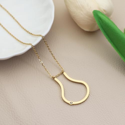 Minimalist 14K Gold Ring Holder Necklace Engagement Ring Keeper, Necklace for Women Birthday Gift for Doctor Nurse2