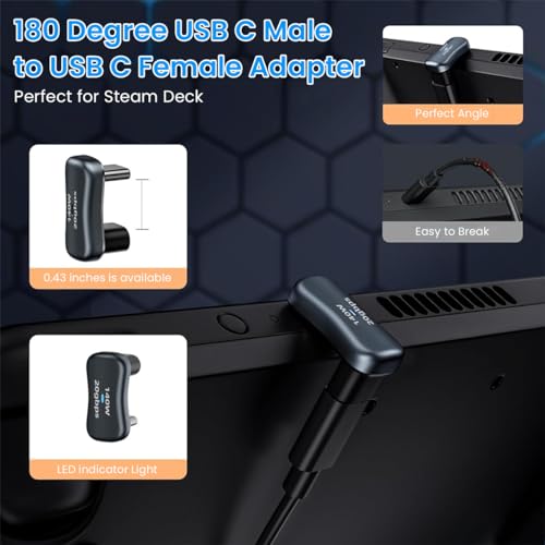 Image of Verilux PD 140W Type C Connector, Type C Male to C Female Adapter Support 4K@60Hz & 20Gbps Data Sync, USB C Connector for iPhone 17 /16 /15, Galaxy S25 /S24, MacBook Pro /Air, Steam Deck