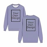 Camiseta Mujer Personalizada Jersey Sudaderas para Personalizar 2 Caras Delante y Detras - Regalos Personalizados Tus Fotos y Textos A Todo Color Serigrafía Manga Larga Tops Navidad Halloween