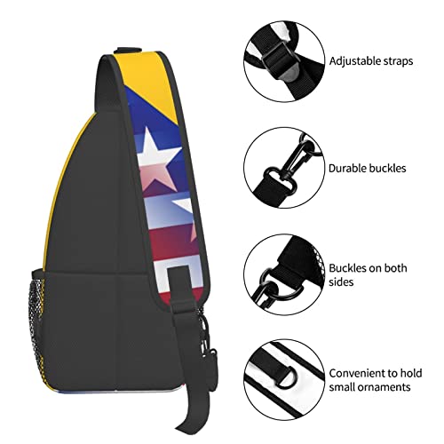 Mochila de bandolera unisex con bandera Americana y Bosnia miniatura 6