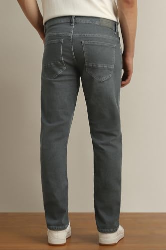 Image of Peter England Men's Slim Tapered Jeans | Denim | Casual Wear | Modern Fit