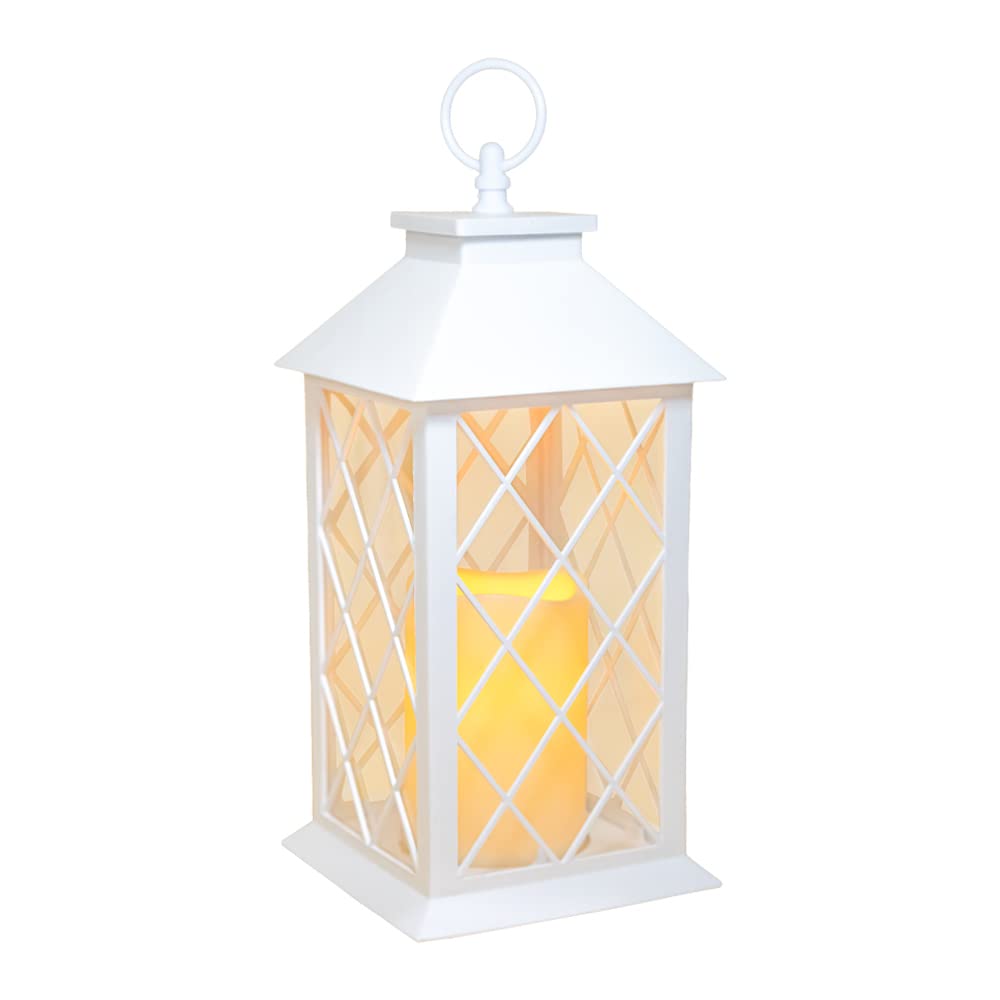 YAKii Lanterna Decorativa Con Candela LED 33 Cm - Con Timer 6/18h, Per Interni/Esterni, Stile Retrò