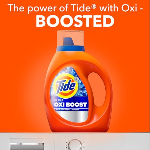 image for Tide Ultra Oxi Boost Liquid Laundry Detergent, 132 fl oz, 94 Loads, Ad
