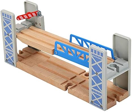 YANBAO VíAs de Tren de Madera Juego de Juguetes Ferroviarios Puente de Dos Pisos de Madera Accesorios de Madera de Paso Elevado Juguetes para NiñOs Regalos para NiñOs