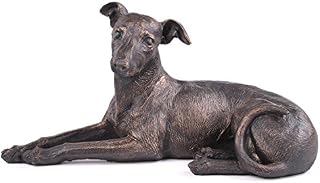 Greyhound Dog Painted Bronze Resin Sculpture