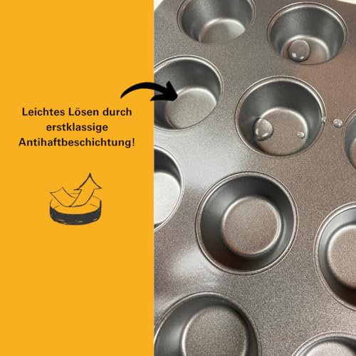 Birkmann, Easy Baking, Mini-Muffinform 24-fach, Backform für Mini-Kuchen oder Cupcakes, mit Antihaftbeschichtung und Rezeptcode, 881112 – Ansicht 3