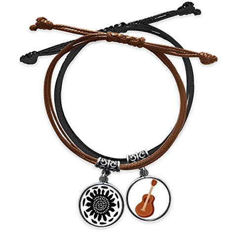 Pulsera de cuero para festivales con tótems de México