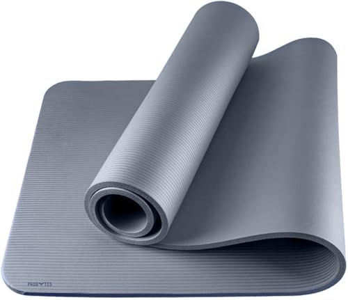 Yoga Exercise Mat - NBR 10mm Thick, Non Slip Mat for Pilates, Exercise, Aerobic, Gymnastics, Home Exercises, Workouts, Fitness, Camping, Gym - 183cm x 61cm - Charcoal Grey