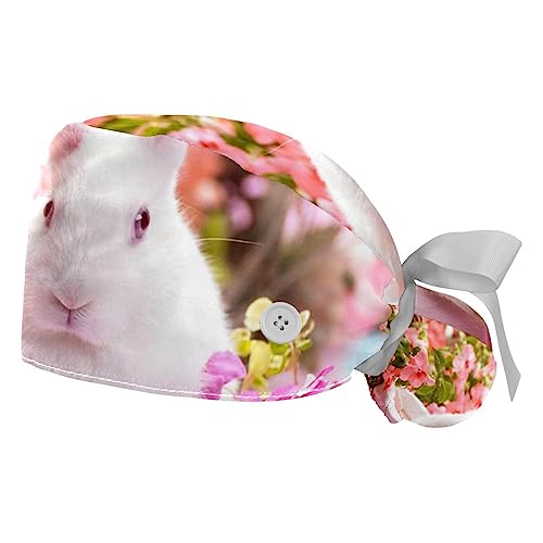 2 bonnets bouffants bandeau anti-transpiration réglables Lapin pour homme et femme