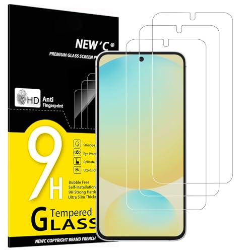 NEW'C 3 Pack Designed for Samsung Galaxy S25 Screen Protector Tempered Glass, Bubble Free, Ultra Resistant