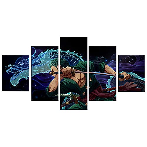 MPPSU One Piece Zoro Anime Poster Kunstdrucke Modular Wandkunst Modern...