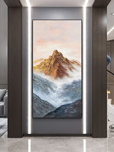 Art à l'huile oeuvre abstraite moderne verticale et grande toile de paysage