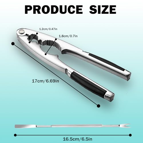 nutcrackers for Nuts,nut Cracker,4 in 1 Nutcracker,Stainless Steel Walnut Cracker with Non-Slip Handle,with a Fork Walnut Tongs,Opening Tool for Nutcracker, Pecans and Seafood - Image 3