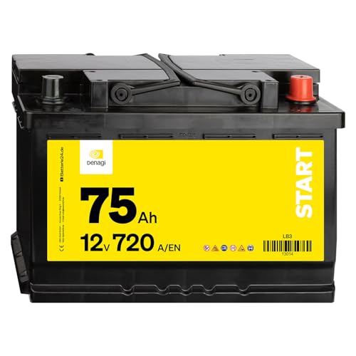 Denagi Start Autobatterie 12V 75Ah 720A/EN Starterbatterie, absolut wartungsfrei