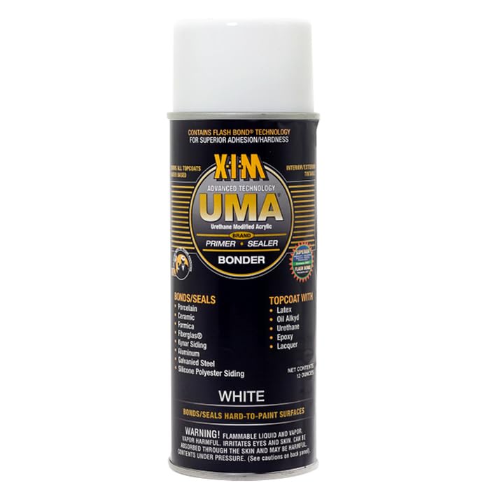 XIM 6 Pack of 12 oz Products 11055 White, UMA Acrylic Bonder and Primer/Sealer Spray