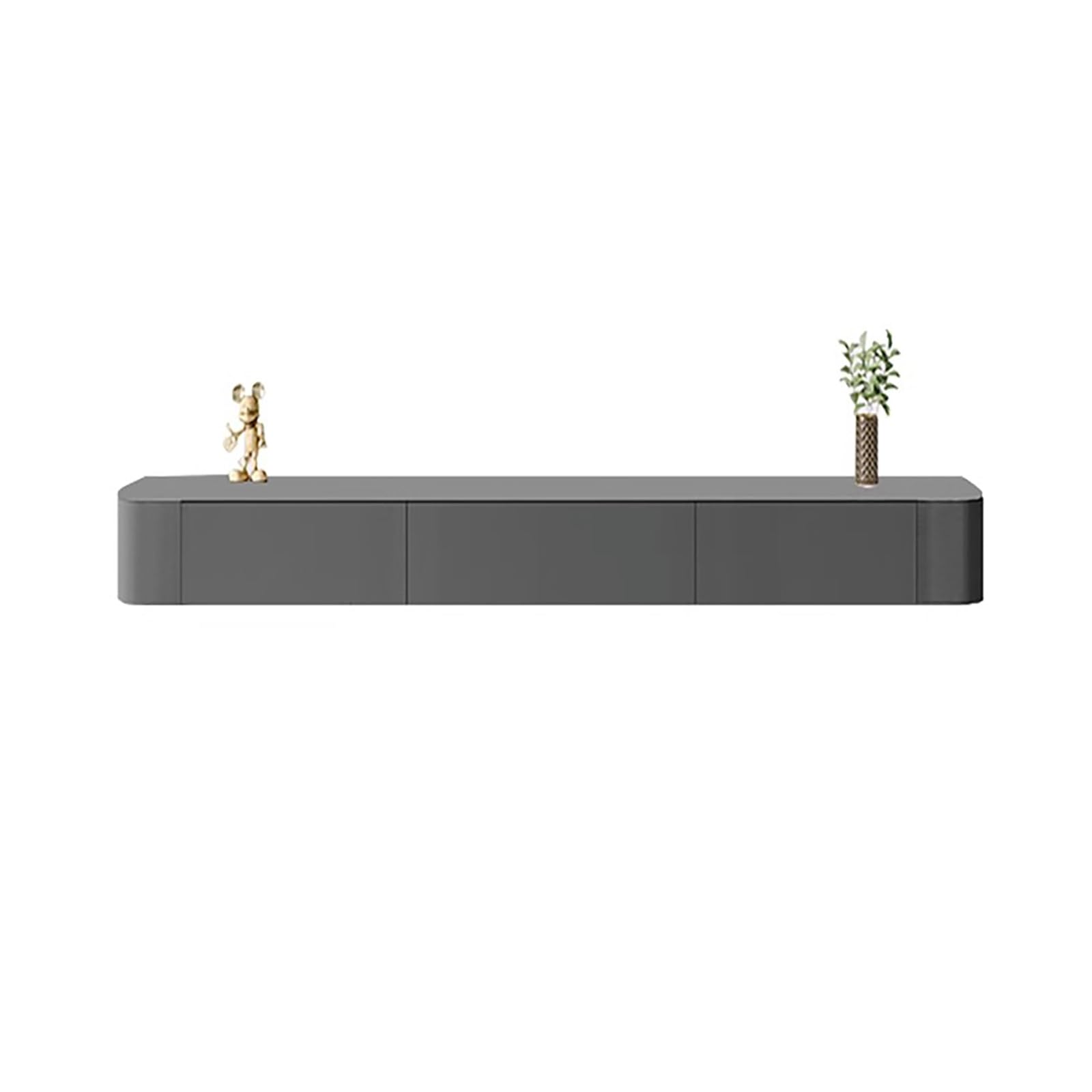 Mobile TV Sospeso, Console Multimediale A Parete Con Ante A Ribalta E Cassetti, Mobile Porta TV A Parete Per Lettore DVD, Decoder, Console Per Videogiochi(Gray,120x24x20cm)
