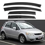 IG Window Visors Fit for 2008-2010 Suzuki SX4 Hatchback, Out-Channel Rain Guards Vent Wind Deflectors 4PC, Car Accessories for 08-10 Suzuki SX4 Hatchback (Excludes Sedan)